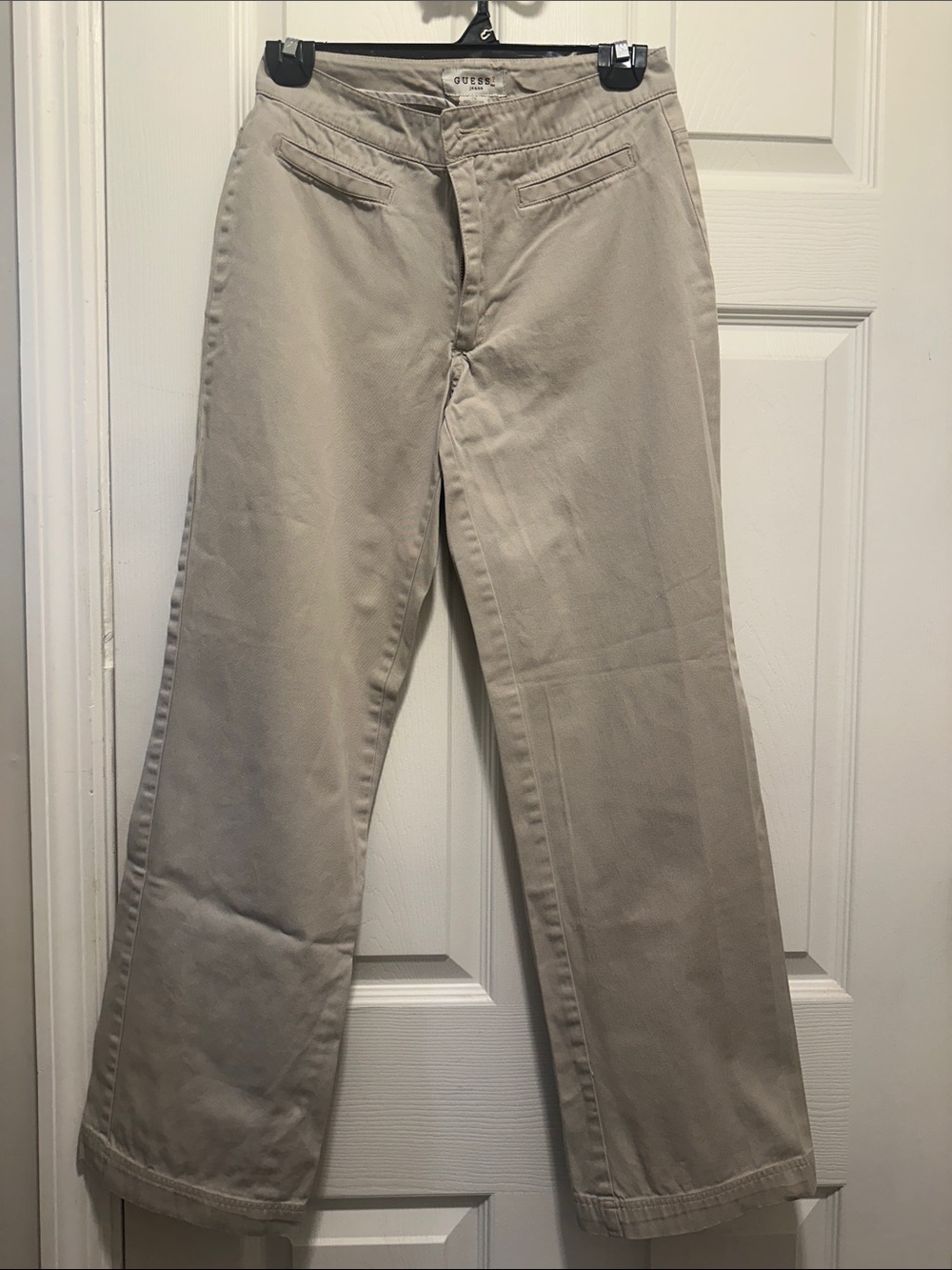 Guess Beige Straight-Leg Cotton Pants